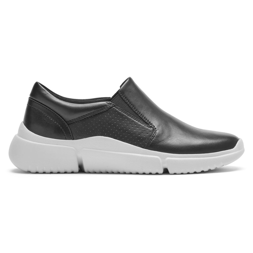 Rockport Women's R-Evolution Washable Slip-On Sneakers - Black | USA 21406-YMGF